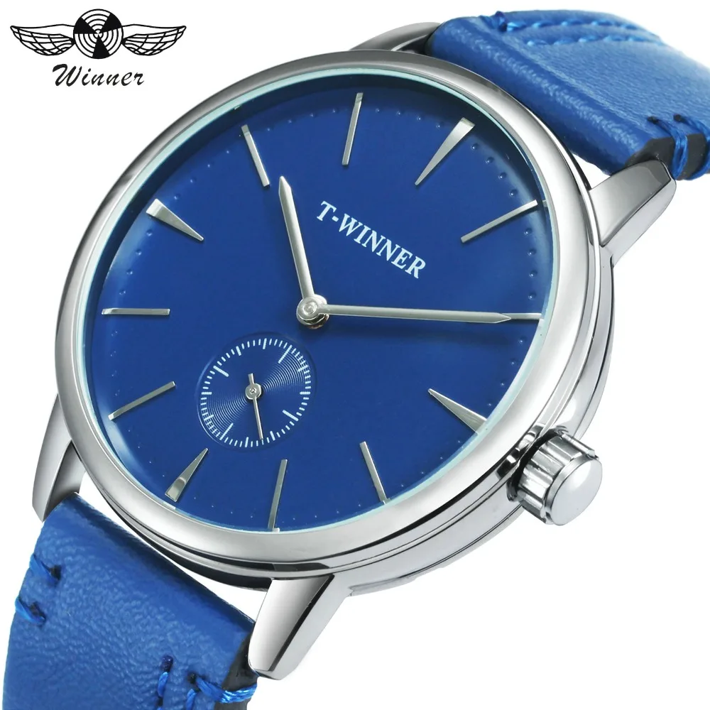 Часы наручные WINNER Мужские механические минималистичные модные брендовые
