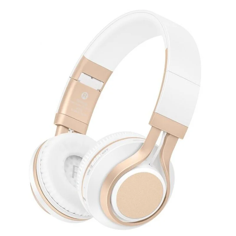 Gold Тяжелый бас Bluetooth беспроводная гарнитура складная мобильный телефон музыка стерео наушники с микрофоном FM функция для iPhone samsung LG - Цвет: Gold