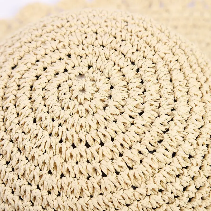 Плетение ручной работы Дамская лента соломенная шляпа для женщин летний