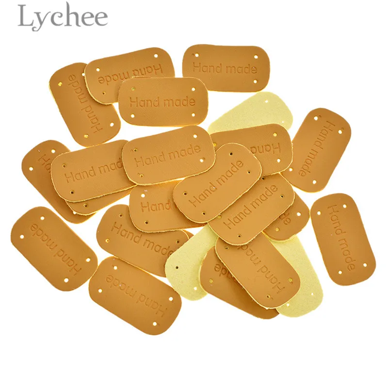 1 Lychee Life 20 шт. бирки ручной работы из искусственной кожи прямоугольная рельефная этикетка DIY этикетки типа «флажок» для швейных аксессуаров одежды - Цвет: 1