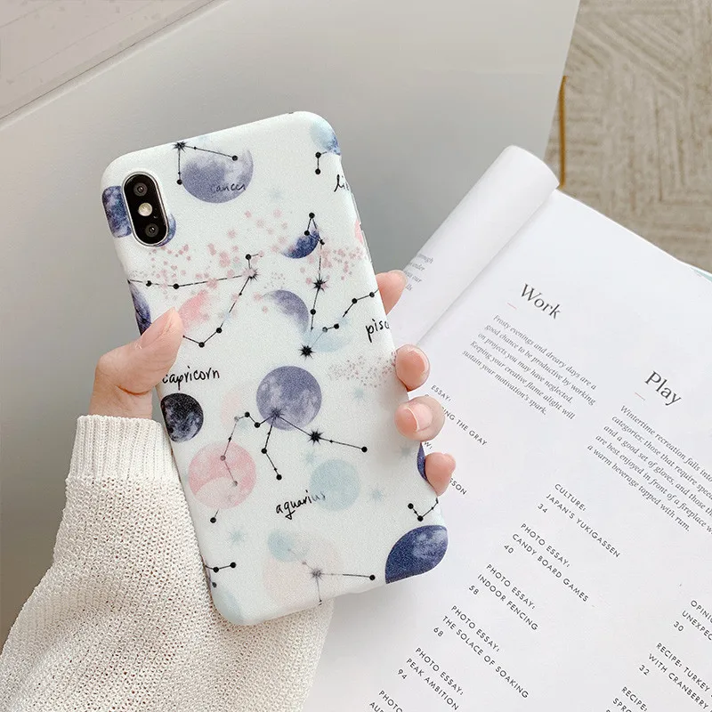 Мягкий ударопрочный чехол из ТПУ с рисунком созвездия для iPhone 7 8 Plus X XS Max XR 6s 6