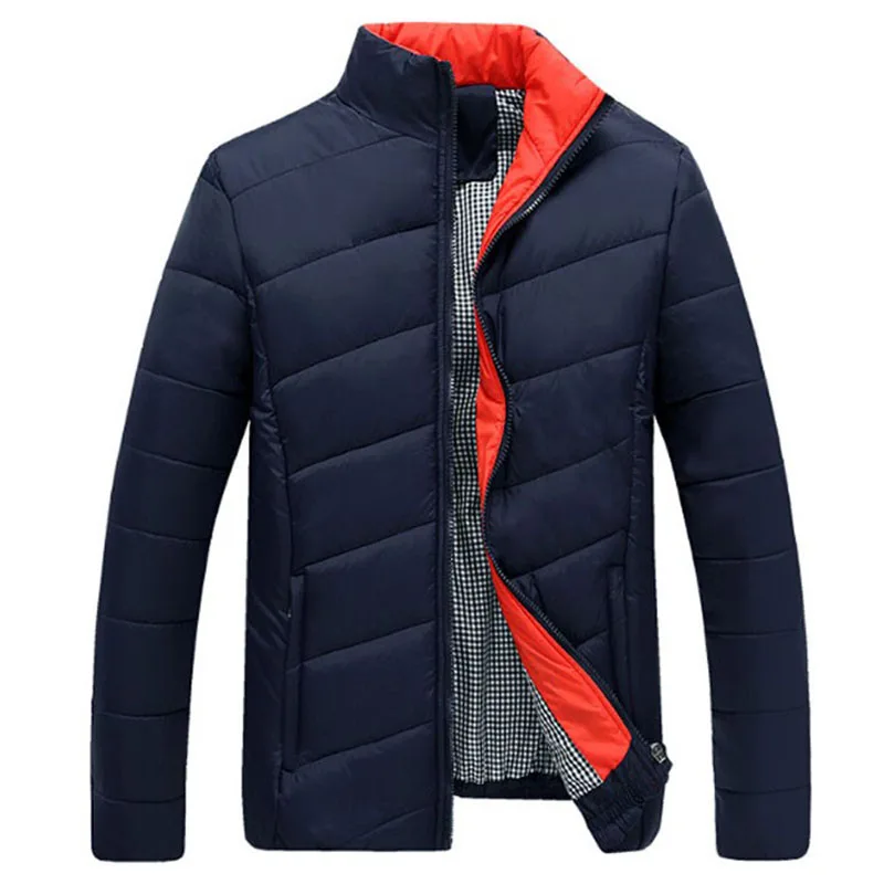 Мужская куртка TANGNEST осенне зимняя теплая с воротником стойкой 5 однотонных