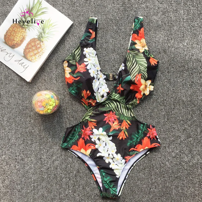 Новинка пляжный купальник для отдыха Женский сексуальный с принтом 1 предмет