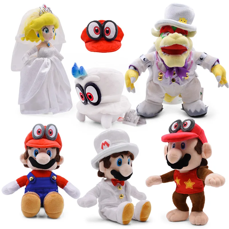 Аниме Super Mario Odyssey Bros свадебное платье Теплозаправщик koopa Cappy персиковая плюшевая кукла плюшевые мягкие с наполнением игрушка Рождественский подарок
