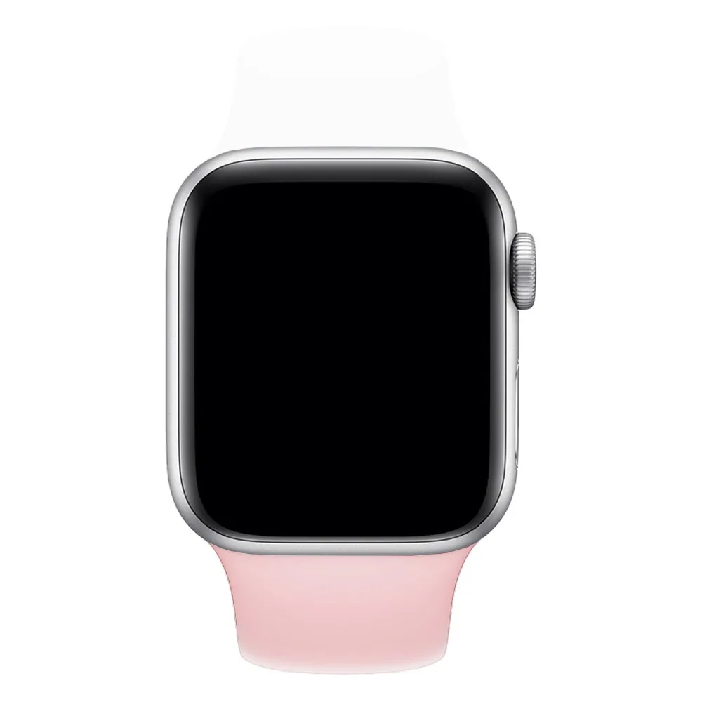 Для наручных часов iWatch, ремешок Красочный мягкий силиконовый ремешок для наручных часов Apple Watch Series 4/3/2/1 двухцветный браслет для часов 38 40 мм 42 44 мм