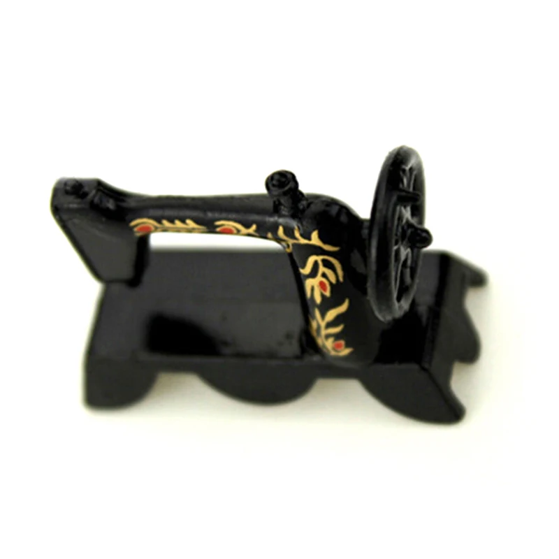 

New 1/12 Scale Dollhouse Black Sewing Machine Furniture Miniatures Accessories Kids Toys Gift