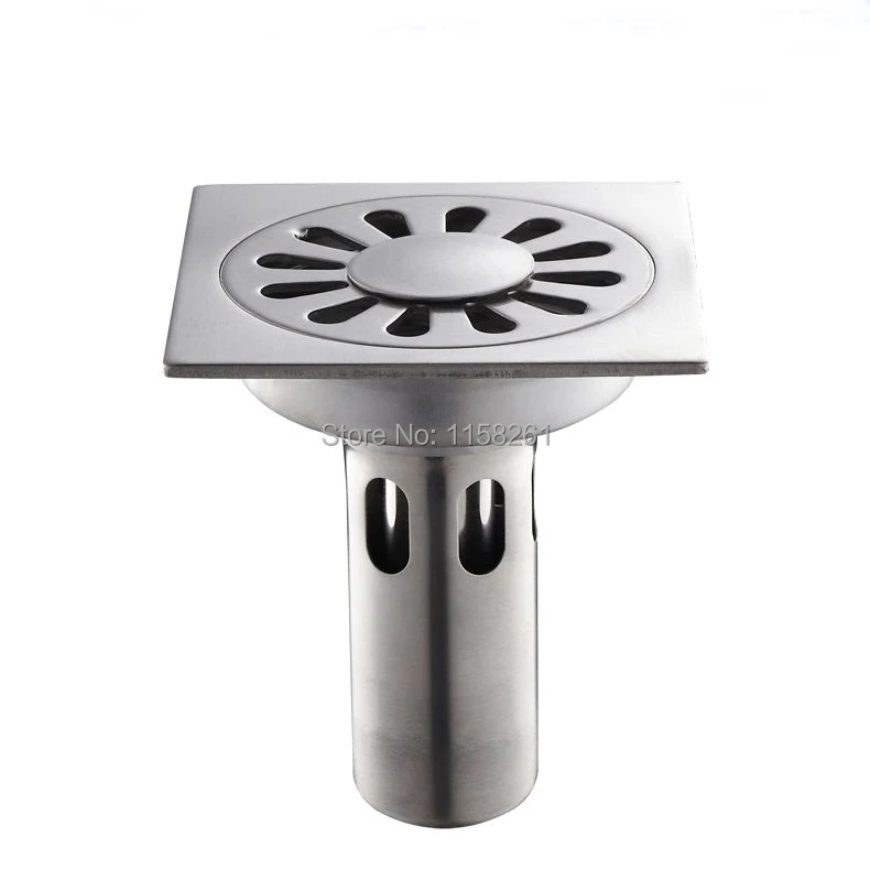 

High quality 10cm Stainless steel floor drain bathroom kitchen shower double anti-odor floor drain Square bath drain BS-9016