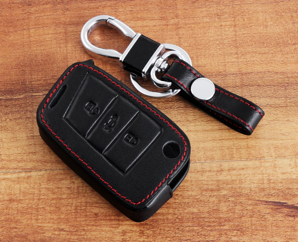 Чехол для ключей из натуральной кожи Volkswagen VW Golf 7 MK7 Skoda Octavia A7 Seat Leon Ibiza Key Portect|bag for