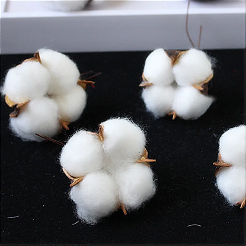 6pcs 1 упаковка, искусственный сушеный цветок, хлопковая головка, имитация одной ветки, цветок, сделай сам, свадебное украшение для дома, вечерние, настенные материалы - Цвет: 6pcs