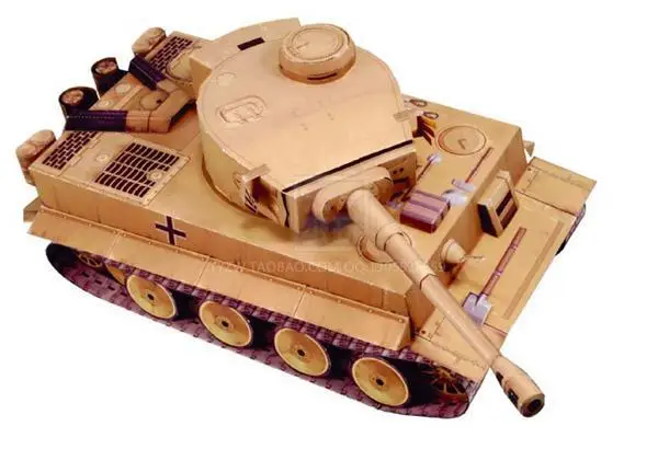 Модель бумаги 3D с немецким тигровым танком времен Второй мировой войны|paper model|german