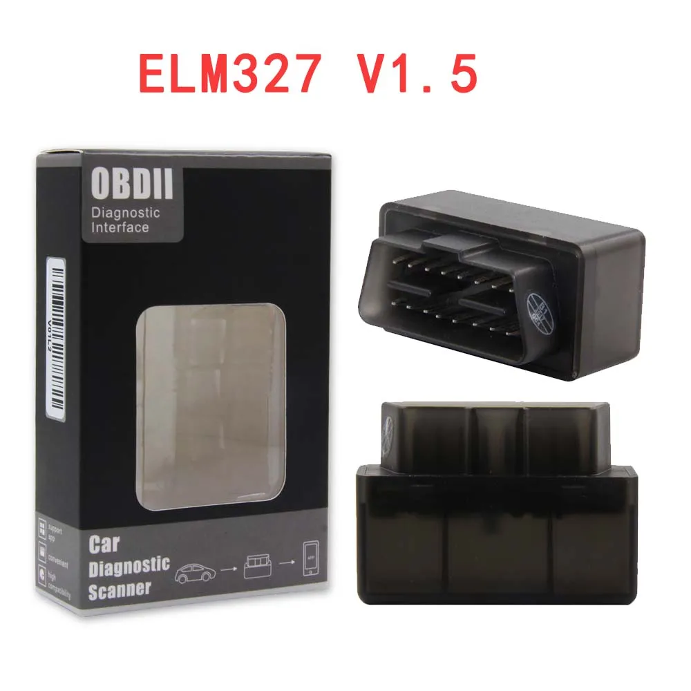 v1.5 Black Супер Мини ELM327 V1.5 ELM327 V2.1 OBD OBD2 код считыватель сканер инструмент ELM 327 Bluetooth для Android/PC диагностический инструмент - Цвет: v1.5 Black