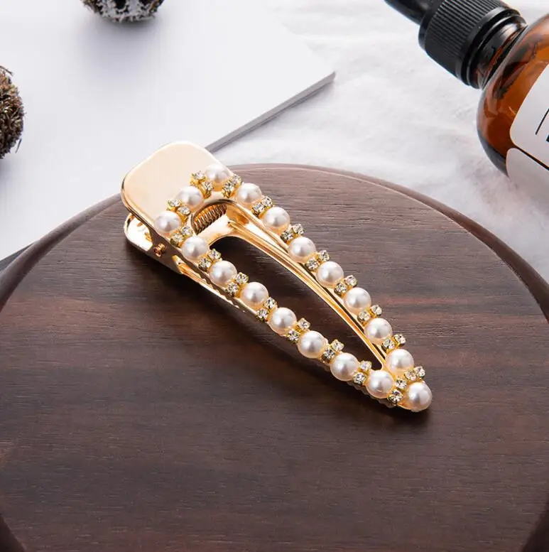 Crystal Pearl Gold Женская жемчужная заколка KMVEXO, заколка для волос из искусственного жемчуга - Окраска металла: Crystal Pearl Gold
