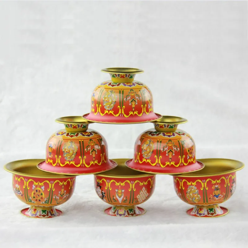 8 шт./компл. сплав металла тибетская поставка буддистская 6 см ручная роспись