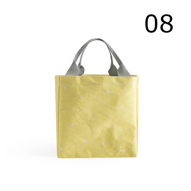 falling snow yellow BONAMIE женская сумка для обеда на шнурке для леди, девочек, детская портативная термоизолированная охлаждающая коробка-сумка для обеда, сумка для пикника, новинка - Цвет: falling snow yellow