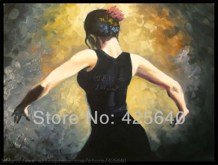 Испанская танцовщица фламенко картина Латина женщина маслом на холсте Высокое