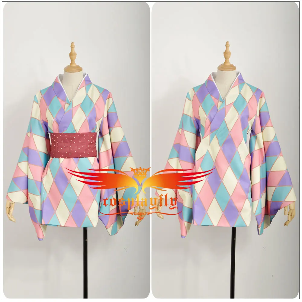 Anime Love Live! Tojo Nozomi Taisho Kimono Unawakened Cosplay Costume Custom Adult Women Purple Dress Hat Flower Satin Shawl |