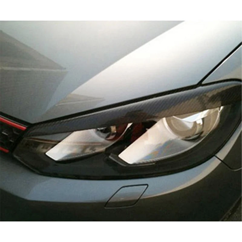 Mk6 углеродное волокно передняя фара веко Чехлы отделка бровей для VW Golf 6 R20 GTI |