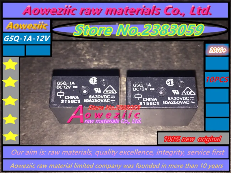 

Aoweziic (10PCS) new original relay 4 feet G5Q-1A-12V 4 feet 10A DC12V a group of normally open