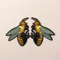 1 pair of bees mixed embroidered patches iron on t shirt 13x11cm cartoon motif appliqued embroidery accessory for clothes