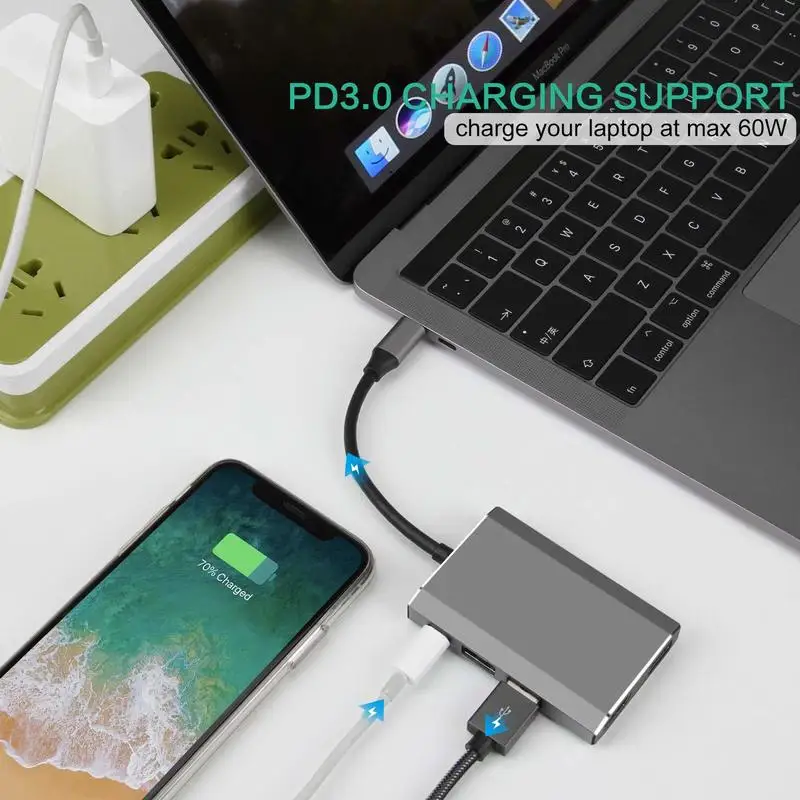 Basix Usb type C концентратор Usb C к HDMI 4 K/USB3.0 PD адаптер USB-C конвертер для MacBook, huawei MateBook type C usb 3,0 концентратор
