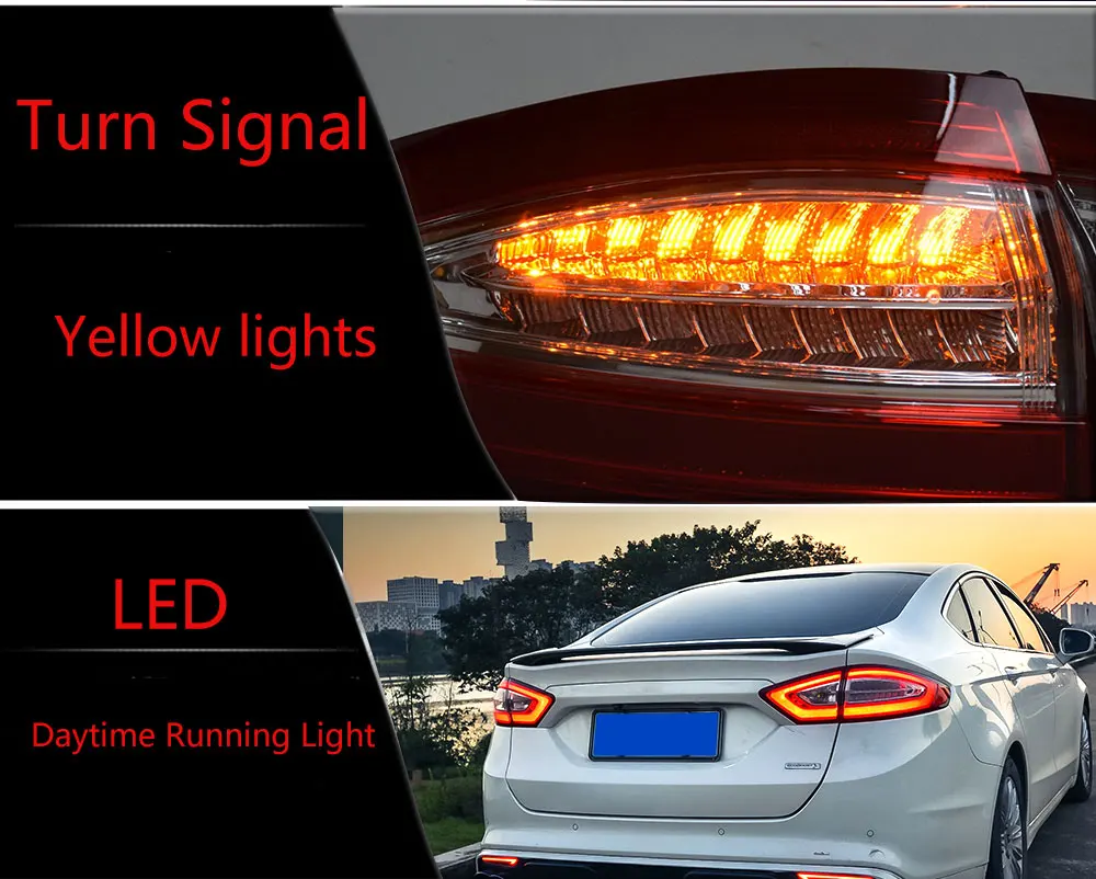 KOWELL автомобильный Стайлинг 1 лот 4 шт. для Ford Mondeo Fusion задние фонари 2013- светодиодный задний фонарь DRL+ тормоз+ Парк+ сигнал lig