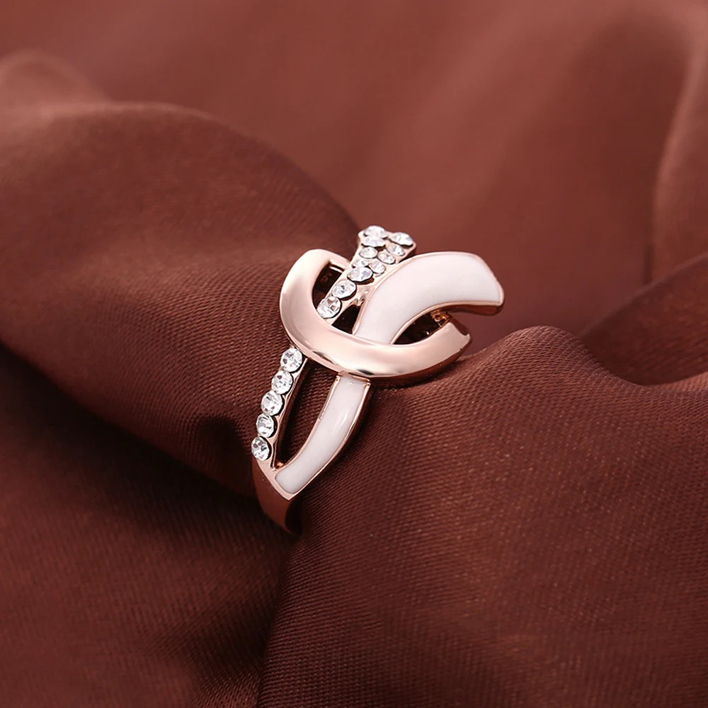 

JUJIE Vintage Rings Enamel Crystal Rings For Women Wedding Men Ring For Mann Gold Filled Jewelry