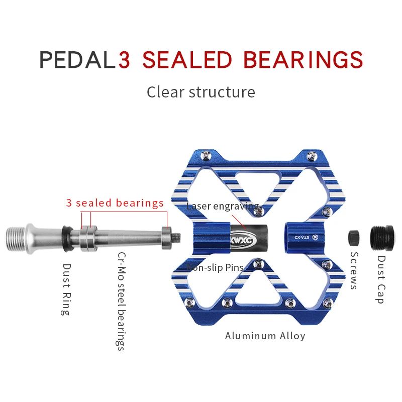 Педали для горного велосипеда MTB плоские велосипедные педали из алюминиевого