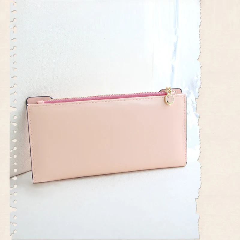 Новинка модные женские длинные кошельки кошелек Женский карамельного цвета с