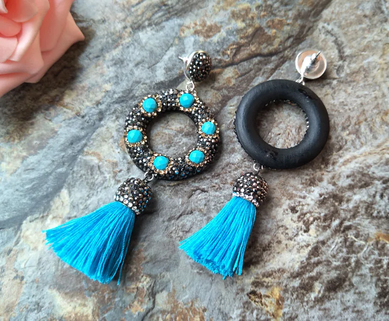 1 пара круглые серьги подвески с жемчугом|earrings with tassels|stone tassel earringsrhinestone dangle earrings |