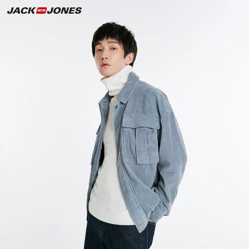 JackJones Мужская Вельветовая куртка с лацканами короткое пальто Стильная мужская