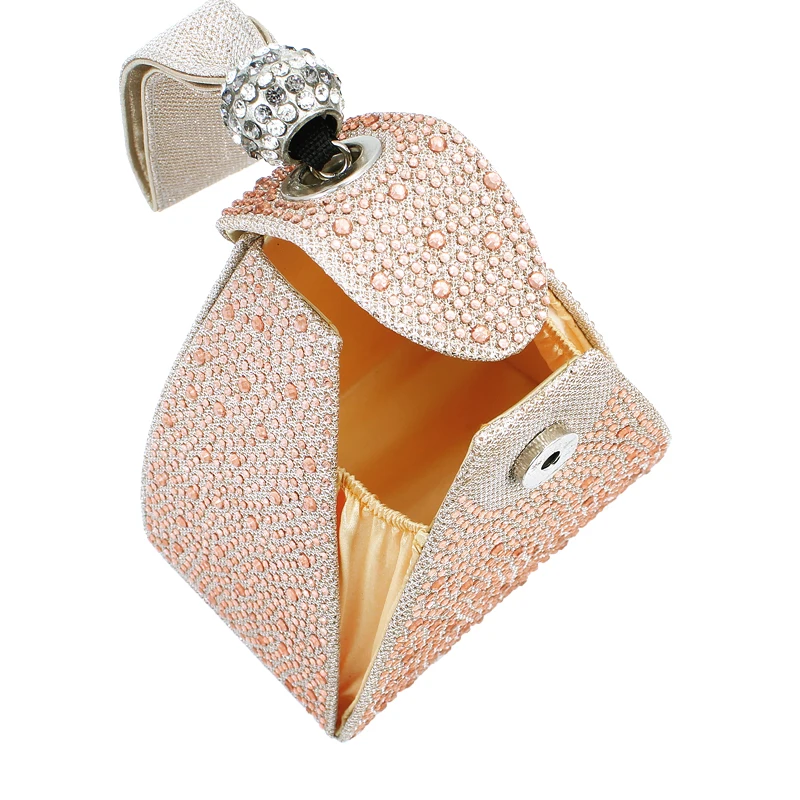 4 вида цветов Пирамида Кристалл Вечерний кошелек кристаллы клатч цепь сумка на