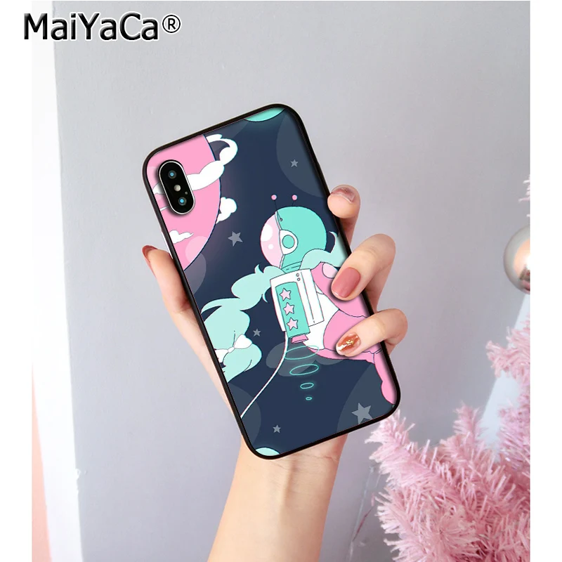 MaiYaCa Cat Astronaut Dog Space Moon Novelty Fundas Phone Case Cover for iPhone 5 5Sx 6 7 7plus 8 8Plus X XS MAX XR cover | Мобильные