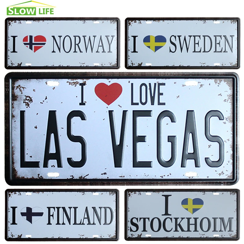 I Love LAS VEGAS номерной знак для автомобиля домашний декор жестяной бар паб фотообои
