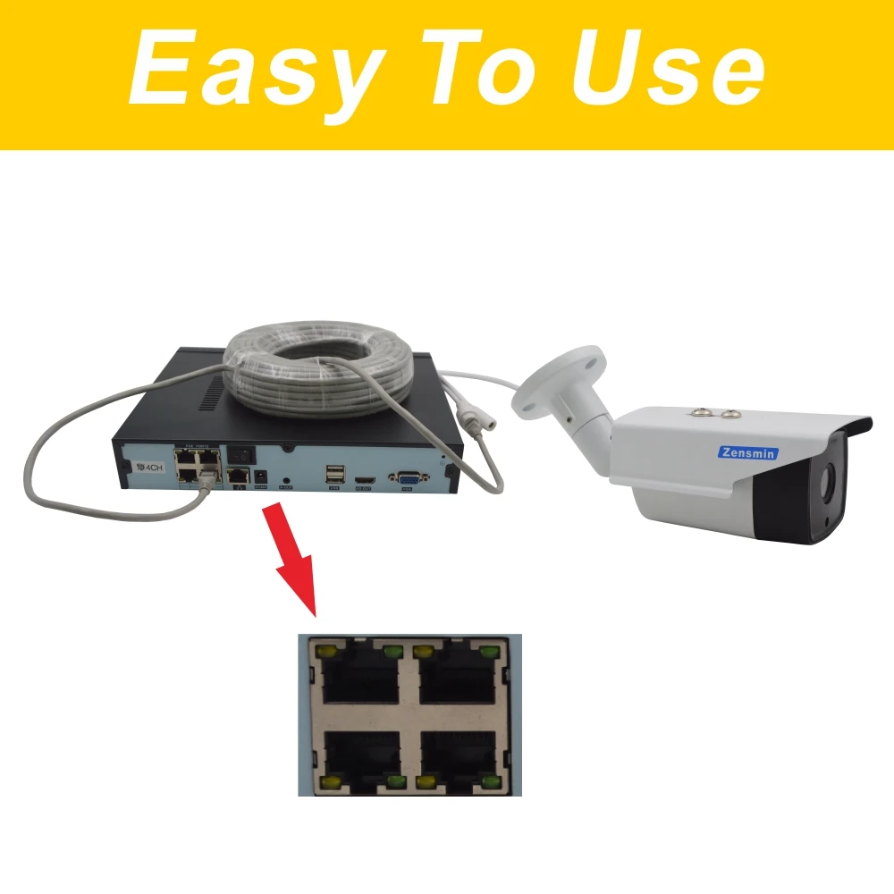 ZensminH.265 4CH 1080 P POE NVR комплект 2MP 3000TVL PoE ip-камера P2P облако системы видеонаблюдения ИК