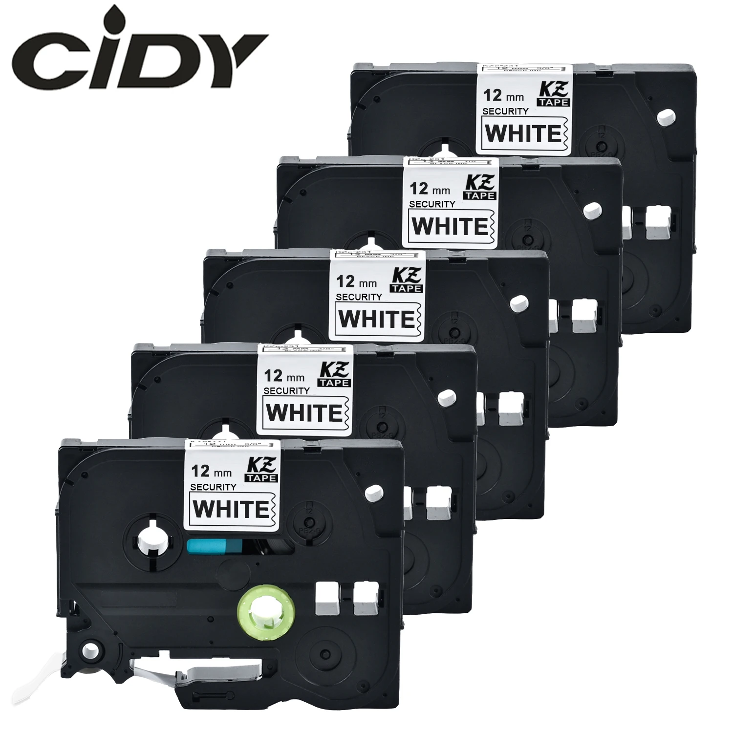 

Cidy 5pcs Security Label Tapes compatible TZe-SE3 tze SE3 TZ-SE3 TZ SE3 Black on White for Brother Ptouch printer factory supply