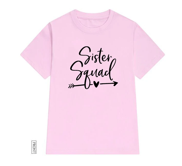 

Sister Squad arrow heart Women tshirt Cotton Casual Funny t shirt Lady Yong Girl Top Tee 5 Colors Drop Ship S-702