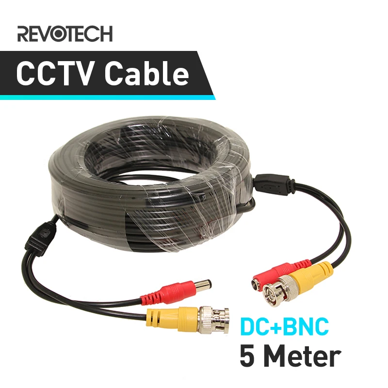 

5M DC BNC 2in1 Video Power Adapter CCTV Camera Cable Security System Accessories