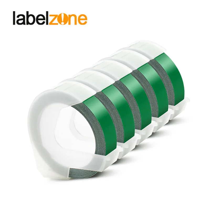 5pcs green Многоцветная Dymo 3D тиснение возможна печать на ленте Dymo 1610 ручные принтеры этикеток для Motex E101 Label Makers 9 мм* 3 м лента - Цвет: 5pcs green