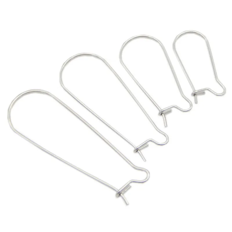 

50pcs 20mm/25mm/33mm 316L Stainless Steel DIY Earring Hook Clasps Hypoallergenic Kidney Ear Wire for DIY Jewelry Findings