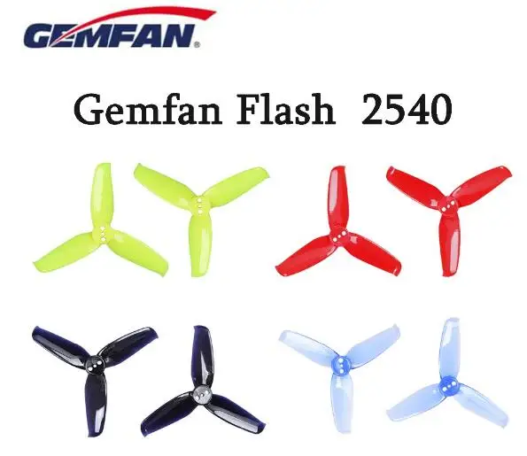 

10 pairs Gemfan Flash 2540 2.5x4 2.5 Inch 3-Blade Propeller with 1.5mm Mounting Hole For 1105 1106 Motor