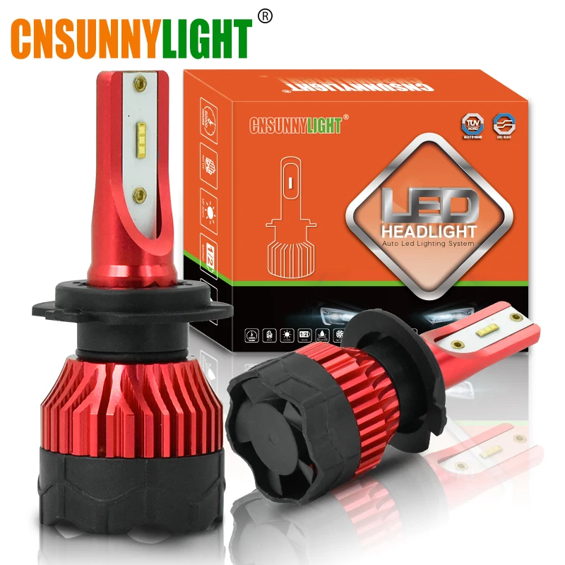 Автомобильные лампы CNSUNNYLIGHT 2 шт. автомобильные K5 6500K светодиодный H7 H4 H1 H11 9005 8000 лм