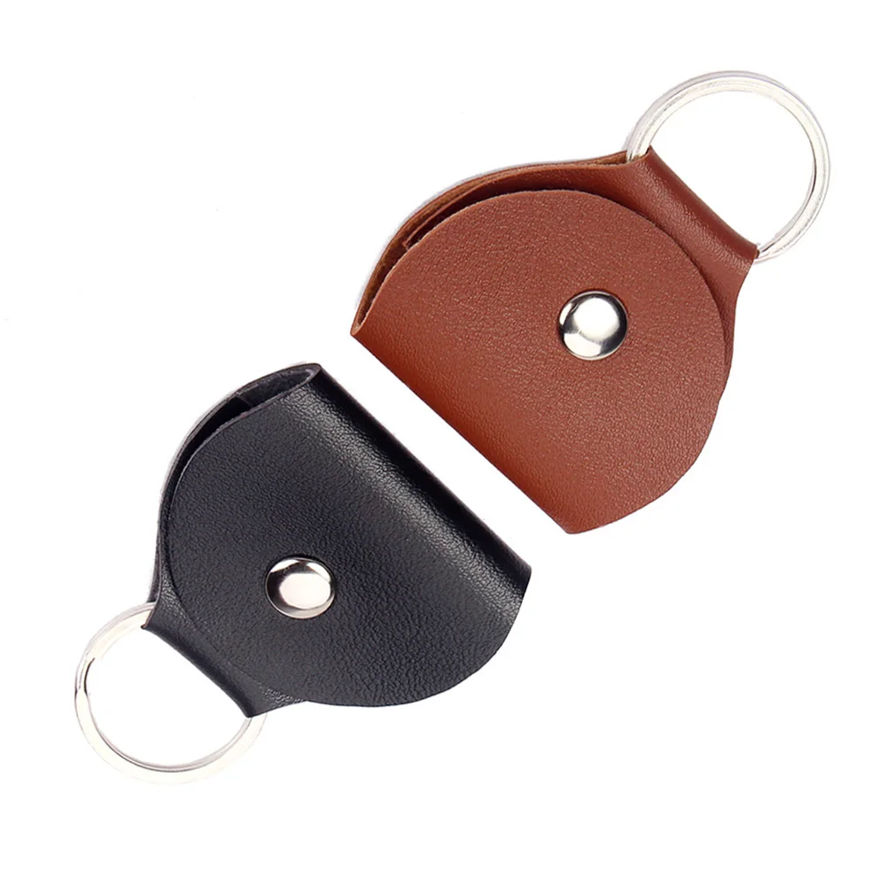 Artificial Leather Guitar Dial Pack Key Chain Style Picks Holder Plectrums Case Bag ring Accessories parts | Спорт и развлечения