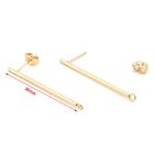 18k золото серьги фурнитура из нержавеющей стали длинный стержень Соединитель с открытым кольцом для изготовления в Корейском стиле