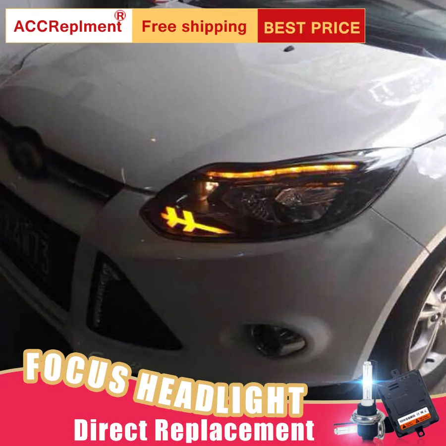 2 шт. светодиодный ные фары для Ford Focus 2012-2014 Автомобильные ангельские глазки