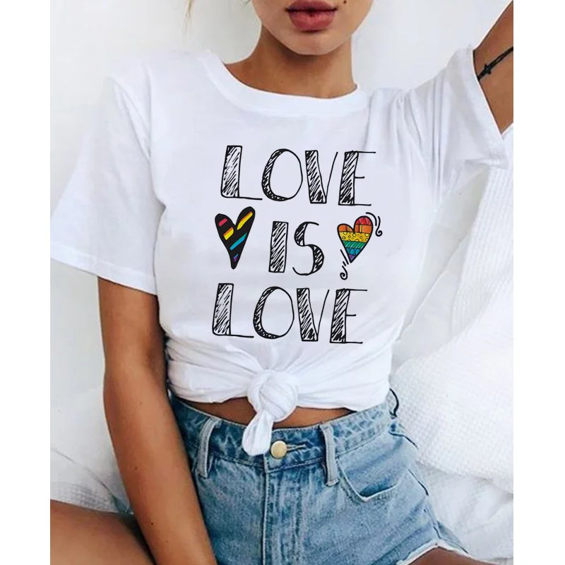 ЛГБТ Футболка Love Wins для женщин бисексуал лесбиянок геев love is Радужный Топ
