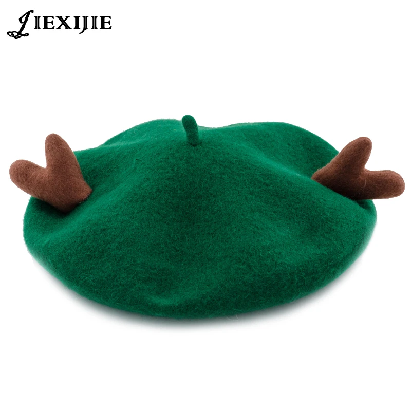 

Кепка Jiexijie шерстяная, зимняя, теплая, однотонная, подарок на Рождество, 12 цветов, 2018