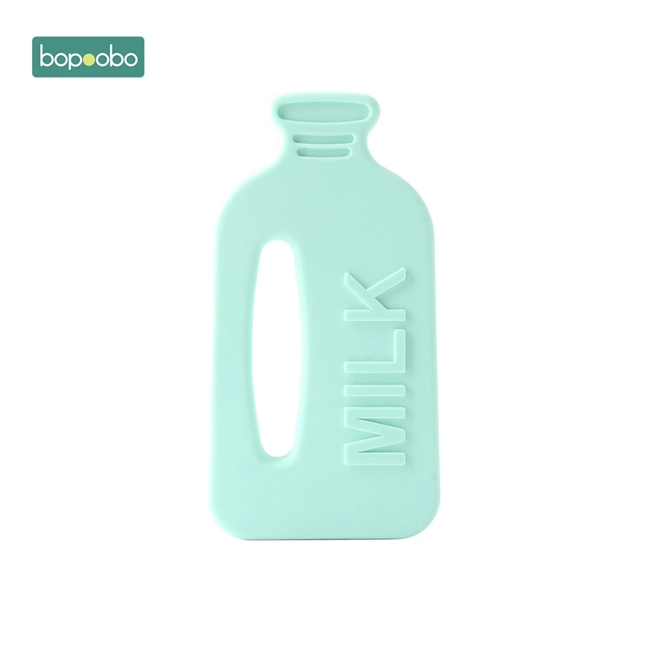 Mint Milk Bottle Bopobo силиконовый Прорезыватель для зубов, 1 шт., без бисфенола, бутылочка для молока, подарок на год, Прорезыватель для зубов из пищевого силикона, очаровательный Прорезыватель для зубов - Цвет: Mint Milk Bottle