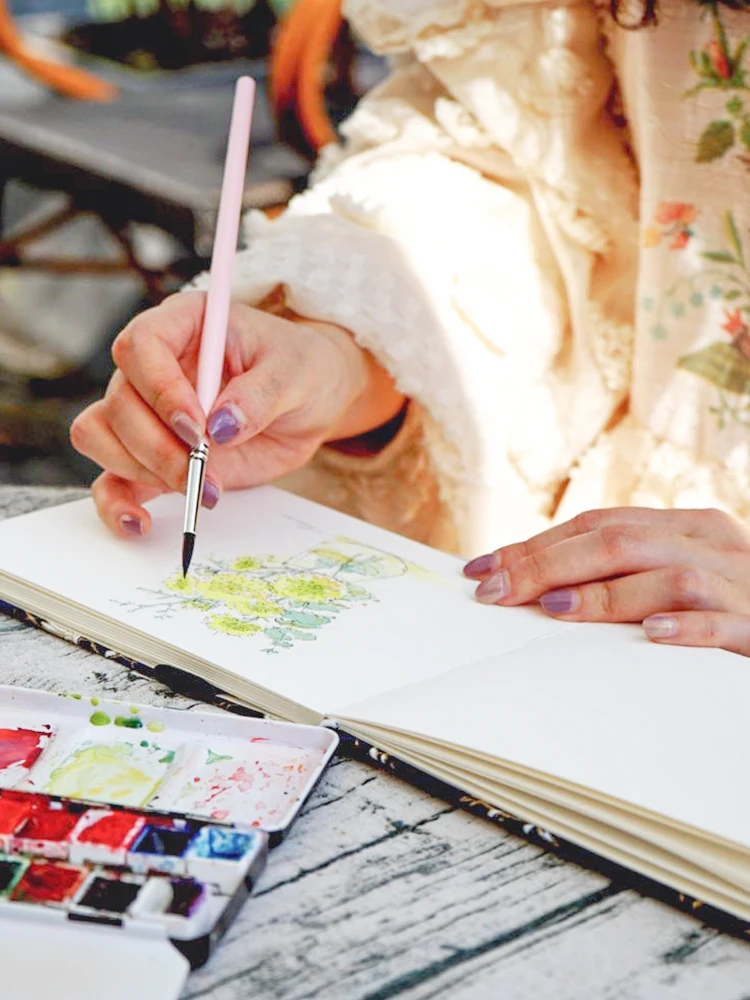 Cena Handmade 300g Bawełna Papier Akwarelowy 24 Arkusze Ręcznie Malowane Przenośne Szkicownik Do Malowania Podróży Notatnik Journal Pad Stationery