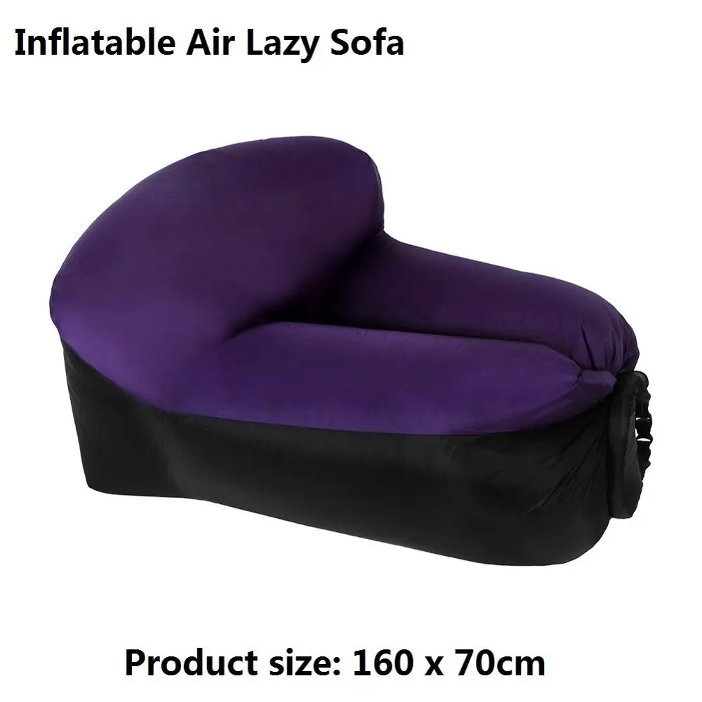 Type A Sofa Purple Портативное надувное кресло-кровать Открытый Кемпинг пляж ленивый диван водонепроницаемый Быстрый тканевый плоский кемпинг спальный мешок - Цвет: Type A Sofa Purple