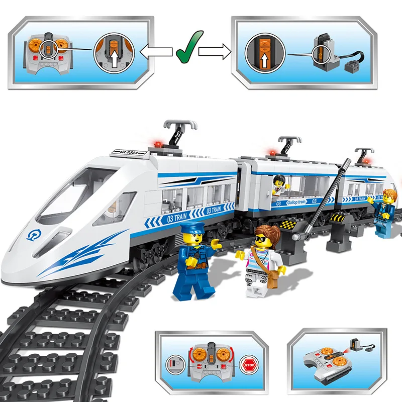 583 шт. детские строительные блоки игрушки совместимые с Legoingly поезд город